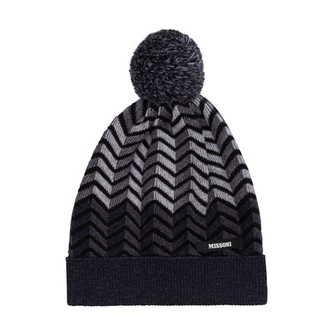 Missoni Kids Boys Wool Black/Grey Hat Missoni Kids Boys Wool Black/Grey Hat