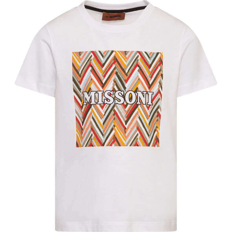 Missoni Kids Boys Zig Zag Print Graphic T-Shirt Missoni Kids Boys Zig Zag Print Graphic T-Shirt