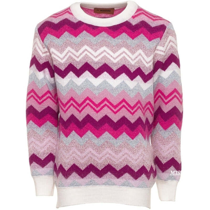 Girls Pink Knitted Zig Zag Jumper Liverpool