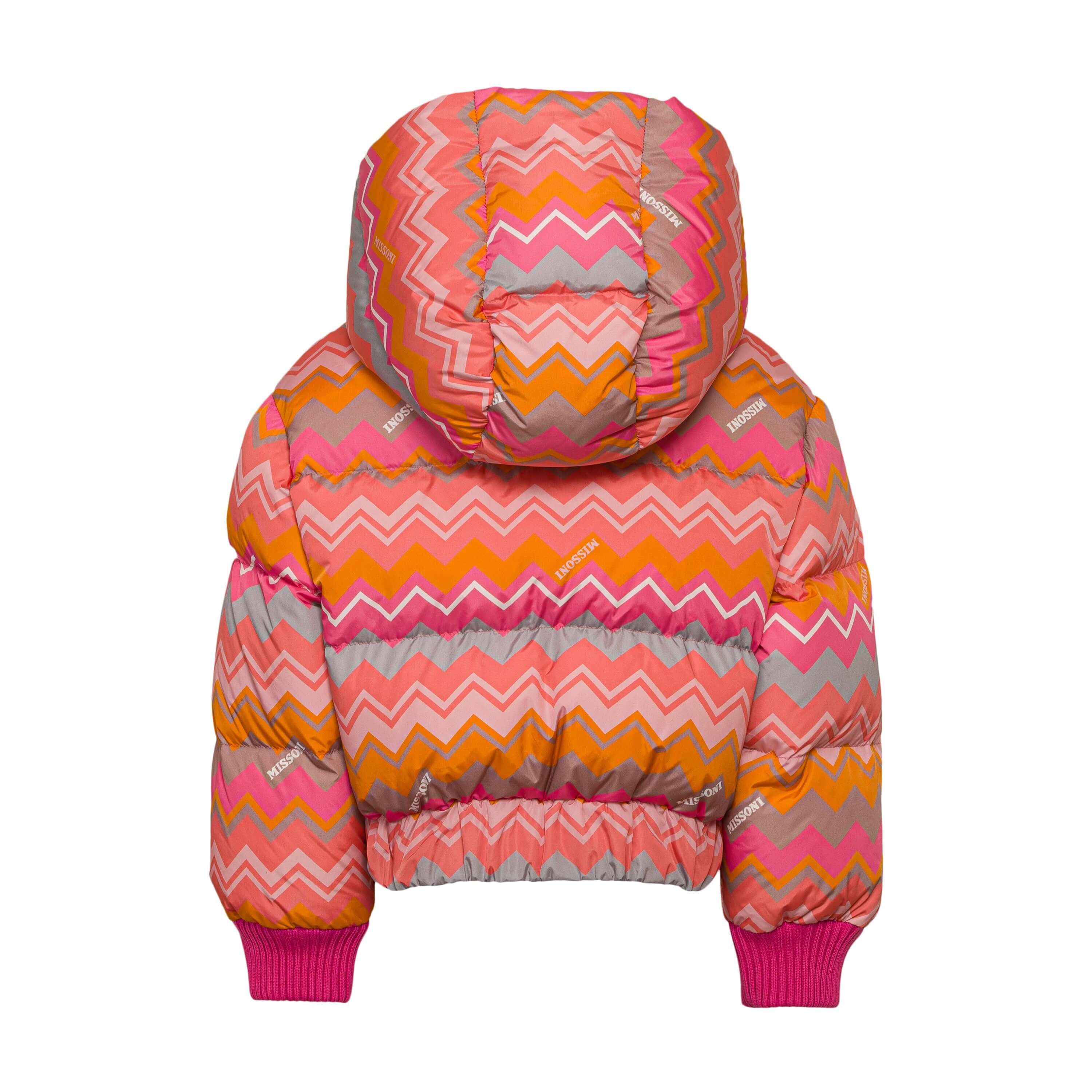 Missoni Kids Girls Pink Zig Zag Puffer Coat Missoni Kids Girls Pink Zig Zag Puffer Coat