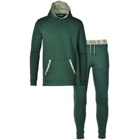 Moda Bandidos Boys Green Space-Dye Trim Cotton Tracksuit Moda Bandidos Boys Green Space-Dye Trim Cotton Tracksuit