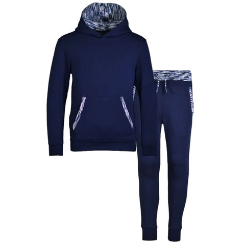 Moda Bandidos Boys Navy Space-Dye Trim Tracksuit Moda Bandidos Boys Navy Space-Dye Trim Tracksuit