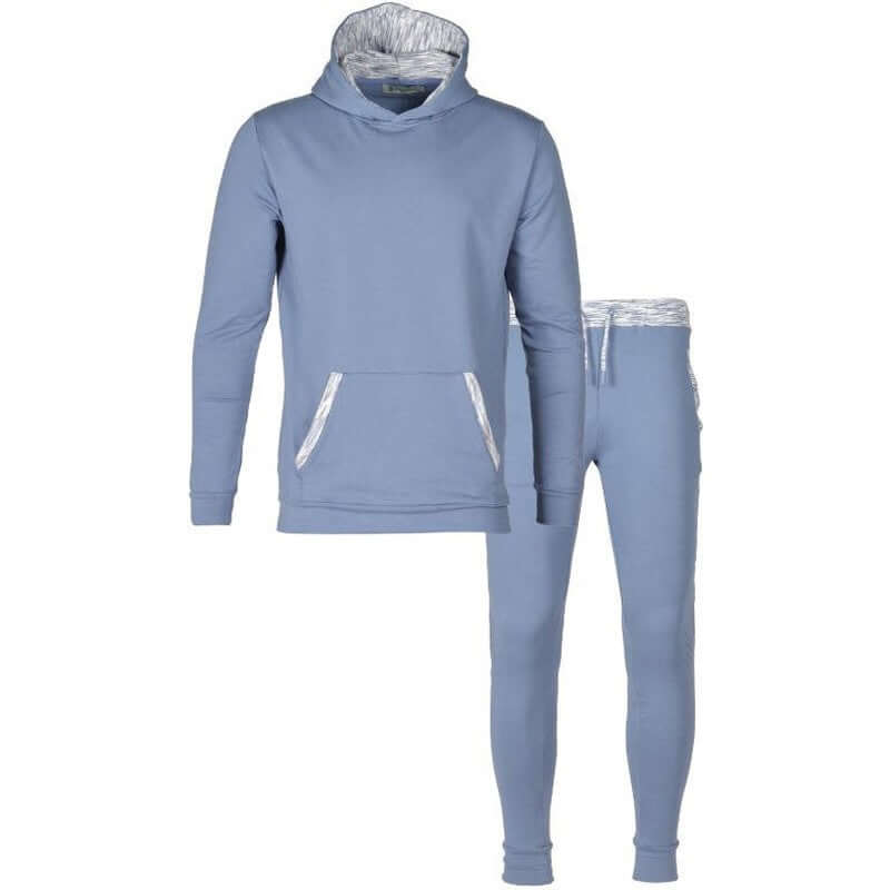Moda Bandidos Boys Pale Blue Space-Dye Trim Cotton Tracksuit Moda Bandidos Boys Pale Blue Space-Dye Trim Cotton Tracksuit