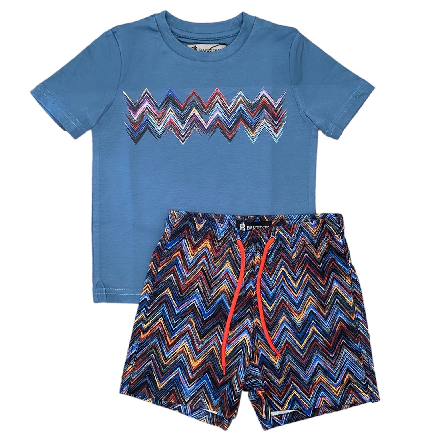 Moda Bandidos Boys Teal Space Zig Swim Set Moda Bandidos Boys Teal Space Zig Swim Set