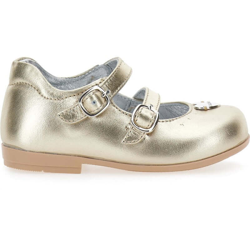Monnalisa Baby Girls Gold Leather Shoe Monnalisa Baby Girls Gold Leather Shoe