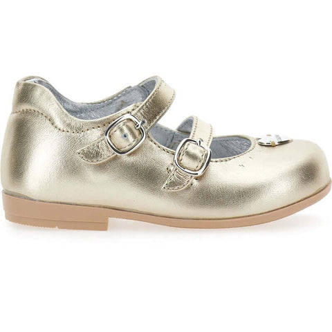 Monnalisa Baby Girls Gold Leather Shoe Monnalisa Baby Girls Gold Leather Shoe