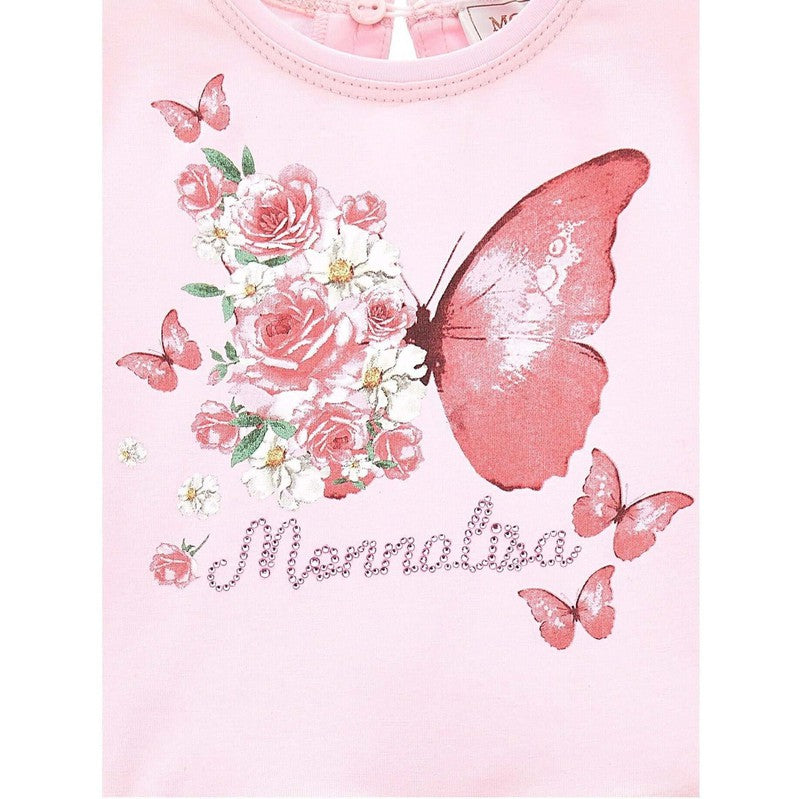 Monnalisa Baby Girls Pink Butterfly Dress Monnalisa Baby Girls Pink Butterfly Dress