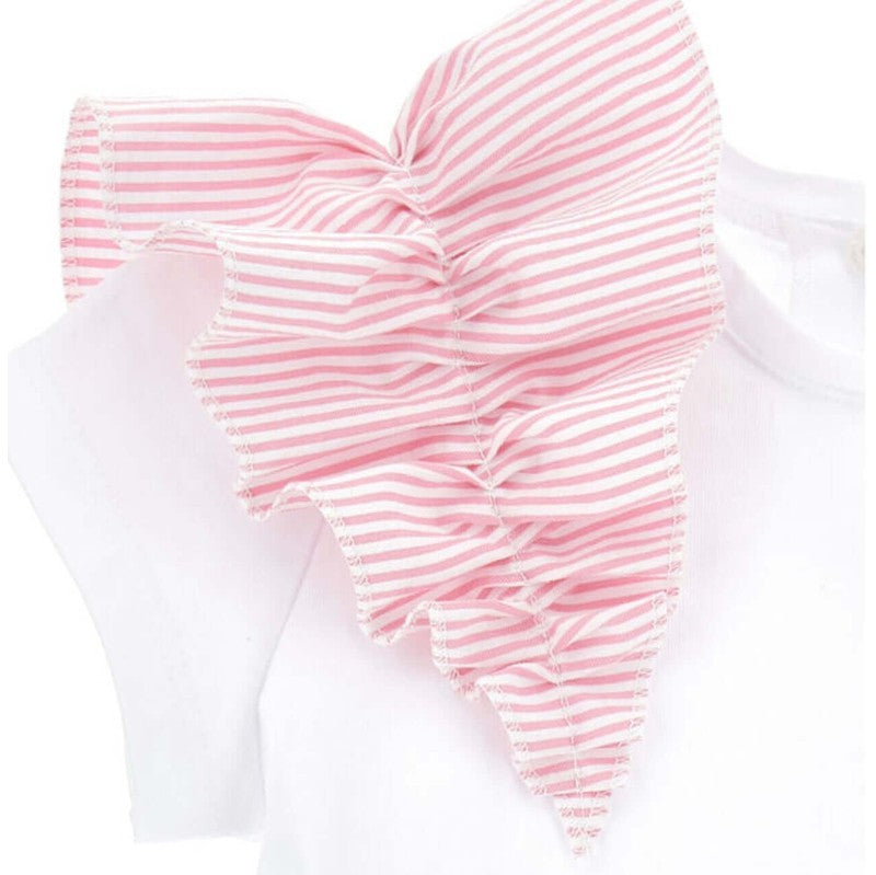 Monnalisa Baby Girls White Frill Top & Skirt Set Monnalisa Baby Girls White Frill Top & Skirt Set