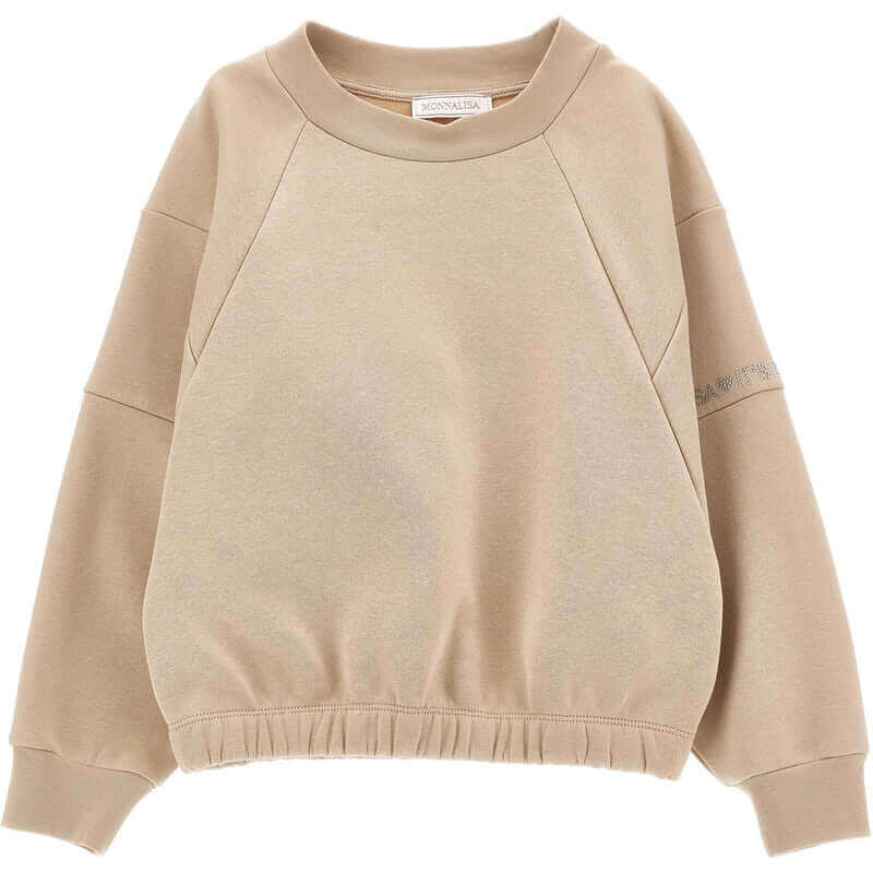 Monnalisa Girls Beige Sweatshirt & Joggers Monnalisa Girls Beige Sweatshirt & Joggers