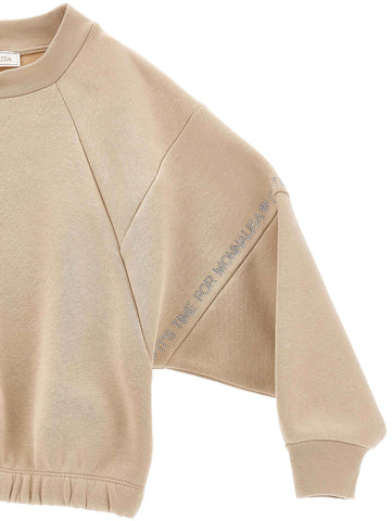 Monnalisa Girls Beige Sweatshirt & Joggers Monnalisa Girls Beige Sweatshirt & Joggers