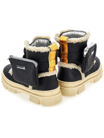 Monnalisa Girls Black Pocket Detail Boots Monnalisa Girls Black Pocket Detail Boots