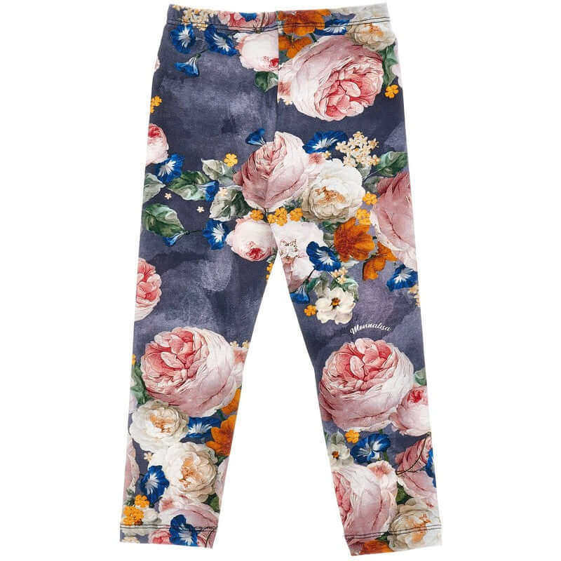 Monnalisa Girls Blue Floral Legging Set Monnalisa Girls Blue Floral Legging Set