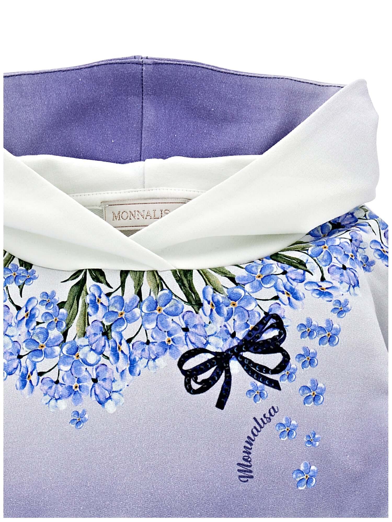 Monnalisa Girls Blue Flower Dress Monnalisa Girls Blue Flower Dress