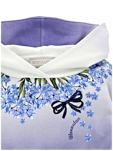 Monnalisa Girls Blue Flower Dress Monnalisa Girls Blue Flower Dress