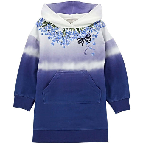 Monnalisa Girls Blue Flower Dress Monnalisa Girls Blue Flower Dress