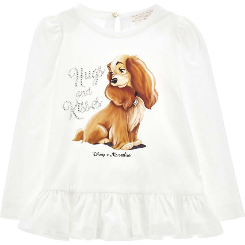 Monnalisa Girls Cream Lady & Tramp Legging Set Monnalisa Girls Cream Lady & Tramp Legging Set