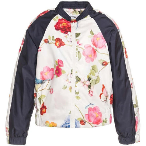 Monnalisa Girls Floral Windbreaker Monnalisa Girls Floral Windbreaker
