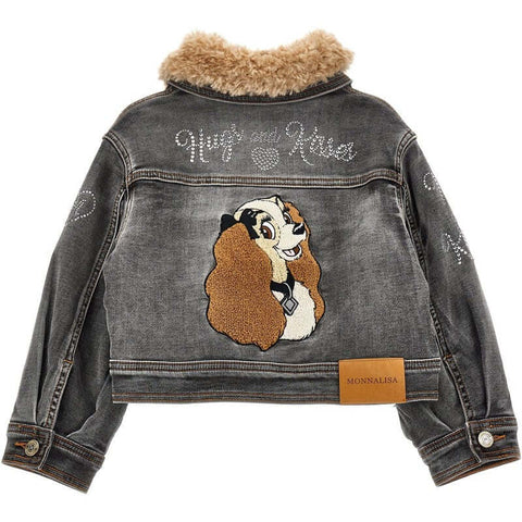Monnalisa Girls Grey Denim Jacket Monnalisa Girls Grey Denim Jacket