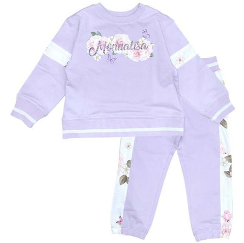 Monnalisa Girls Lilac Floral Tracksuit Monnalisa Girls Lilac Floral Tracksuit