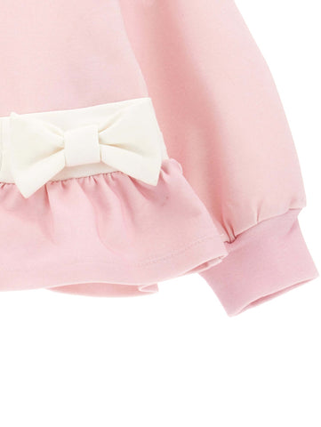 Monnalisa Girls Pink Bow Sweater Monnalisa Girls Pink Bow Sweater