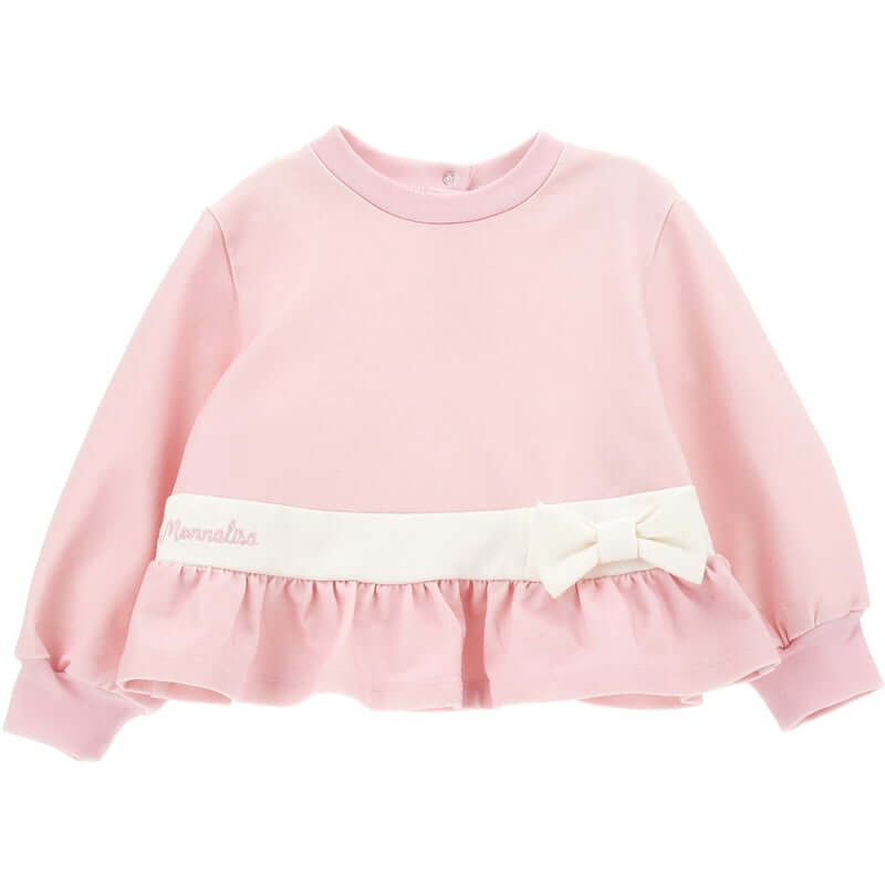 Monnalisa Girls Pink Bow Sweater Monnalisa Girls Pink Bow Sweater