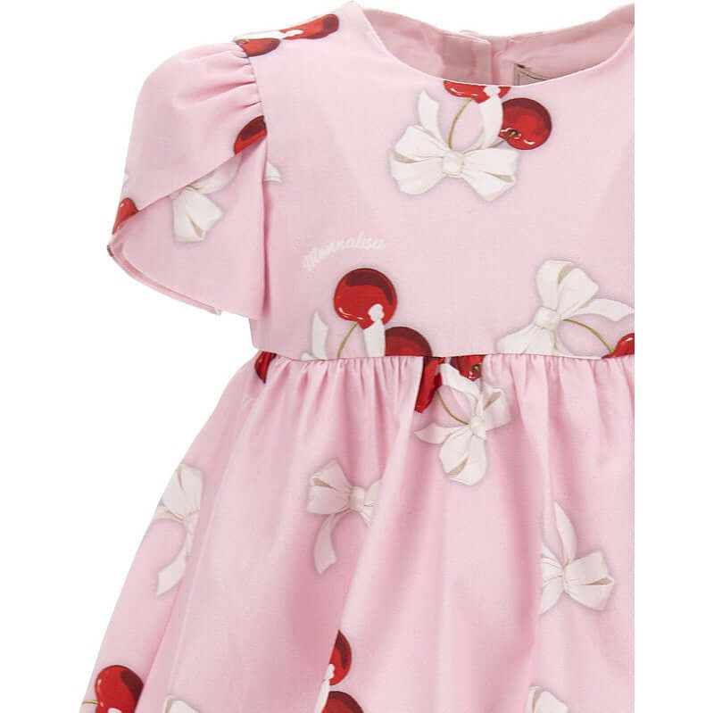Monnalisa Girls Pink Cherry Dress