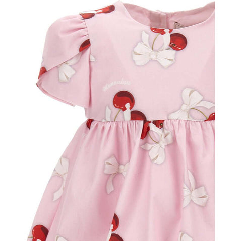 Monnalisa Girls Pink Cherry Dress Monnalisa Girls Pink Cherry Dress