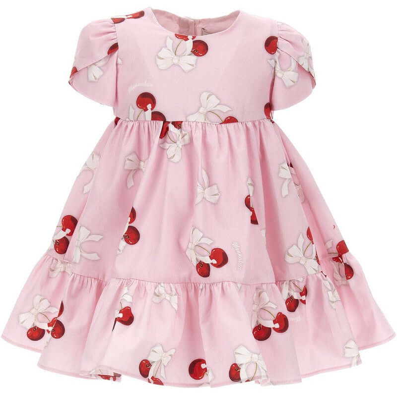 Monnalisa Girls Pink Cherry Dress Monnalisa Girls Pink Cherry Dress