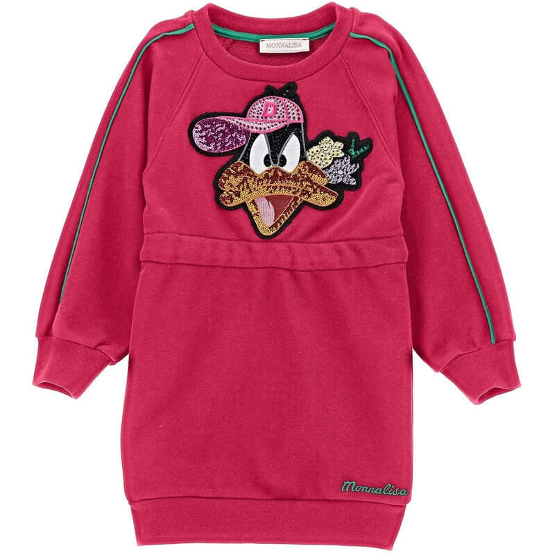 Monnalisa Girls Pink Daffy Rhinestone Dress Monnalisa Girls Pink Daffy Rhinestone Dress