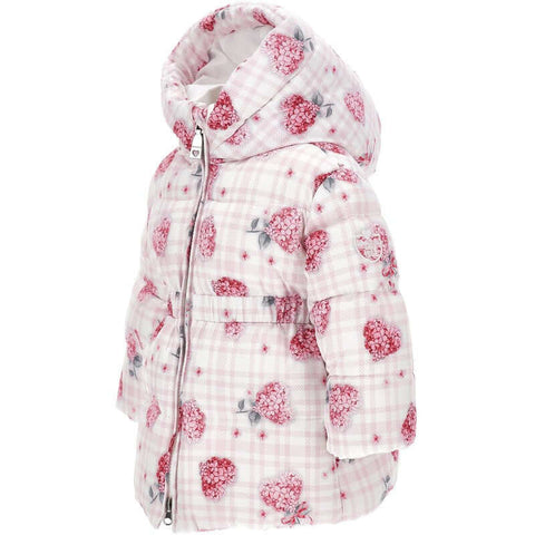 Monnalisa Girls Pink Floral Coat Monnalisa Girls Pink Floral Coat