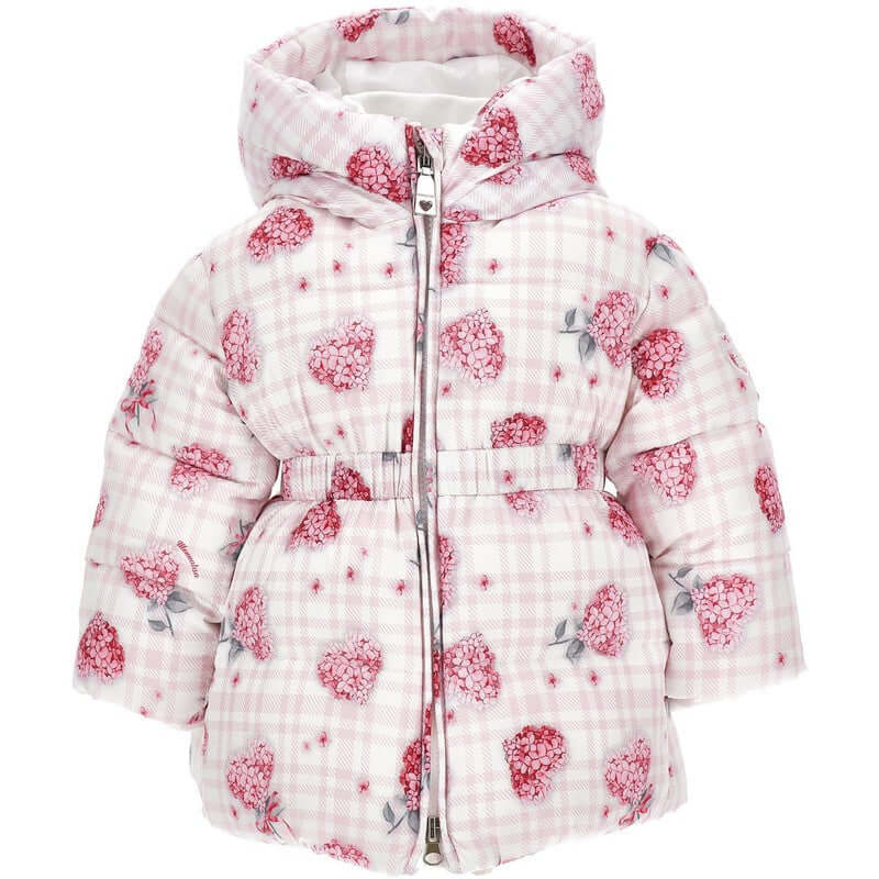Monnalisa Girls Pink Floral Coat Monnalisa Girls Pink Floral Coat
