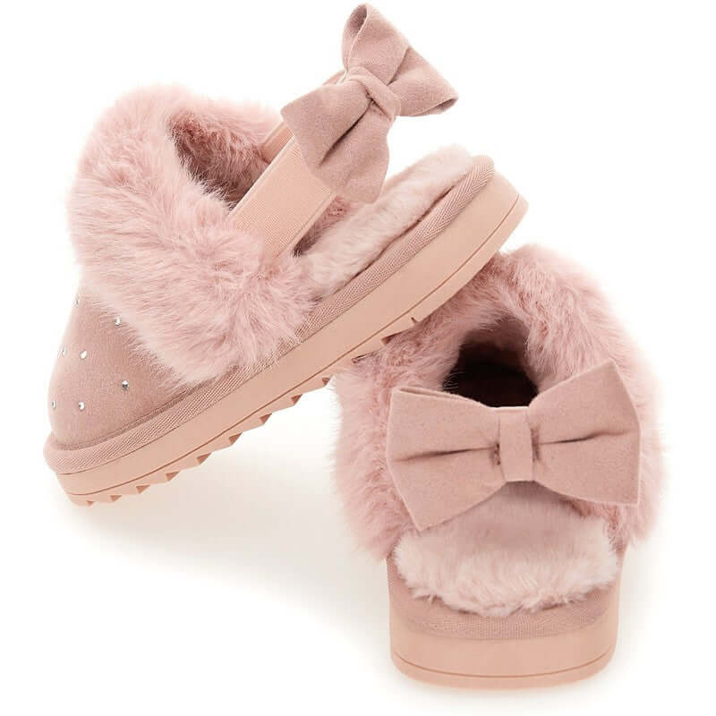 Monnalisa Girls Pink Fluffy Shoes Monnalisa Girls Pink Fluffy Shoes