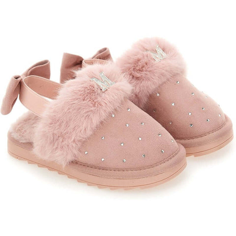 Monnalisa Girls Pink Fluffy Shoes Monnalisa Girls Pink Fluffy Shoes
