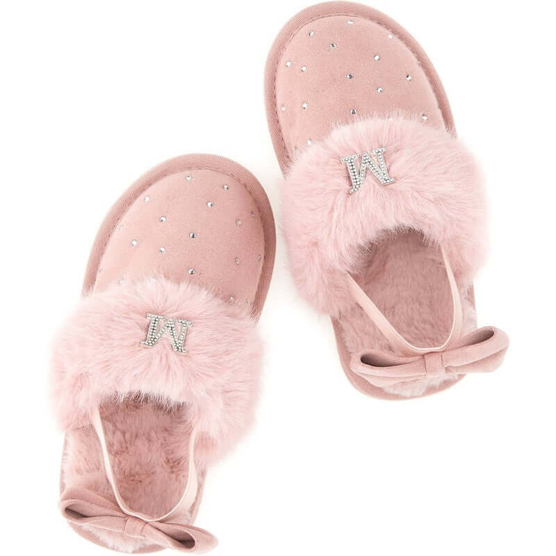 Monnalisa Girls Pink Fluffy Shoes Monnalisa Girls Pink Fluffy Shoes