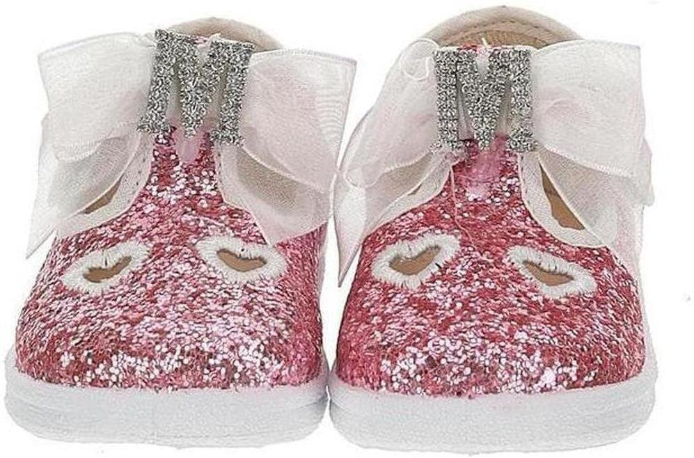 Monnalisa Girls Pink Glitter Shoes Monnalisa Girls Pink Glitter Shoes