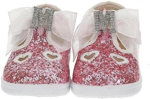 Monnalisa Girls Pink Glitter Shoes Monnalisa Girls Pink Glitter Shoes