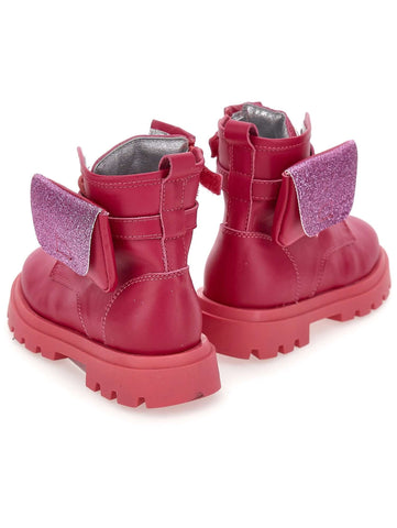 Monnalisa Girls Pink Pocket Leather boots Monnalisa Girls Pink Pocket Leather boots