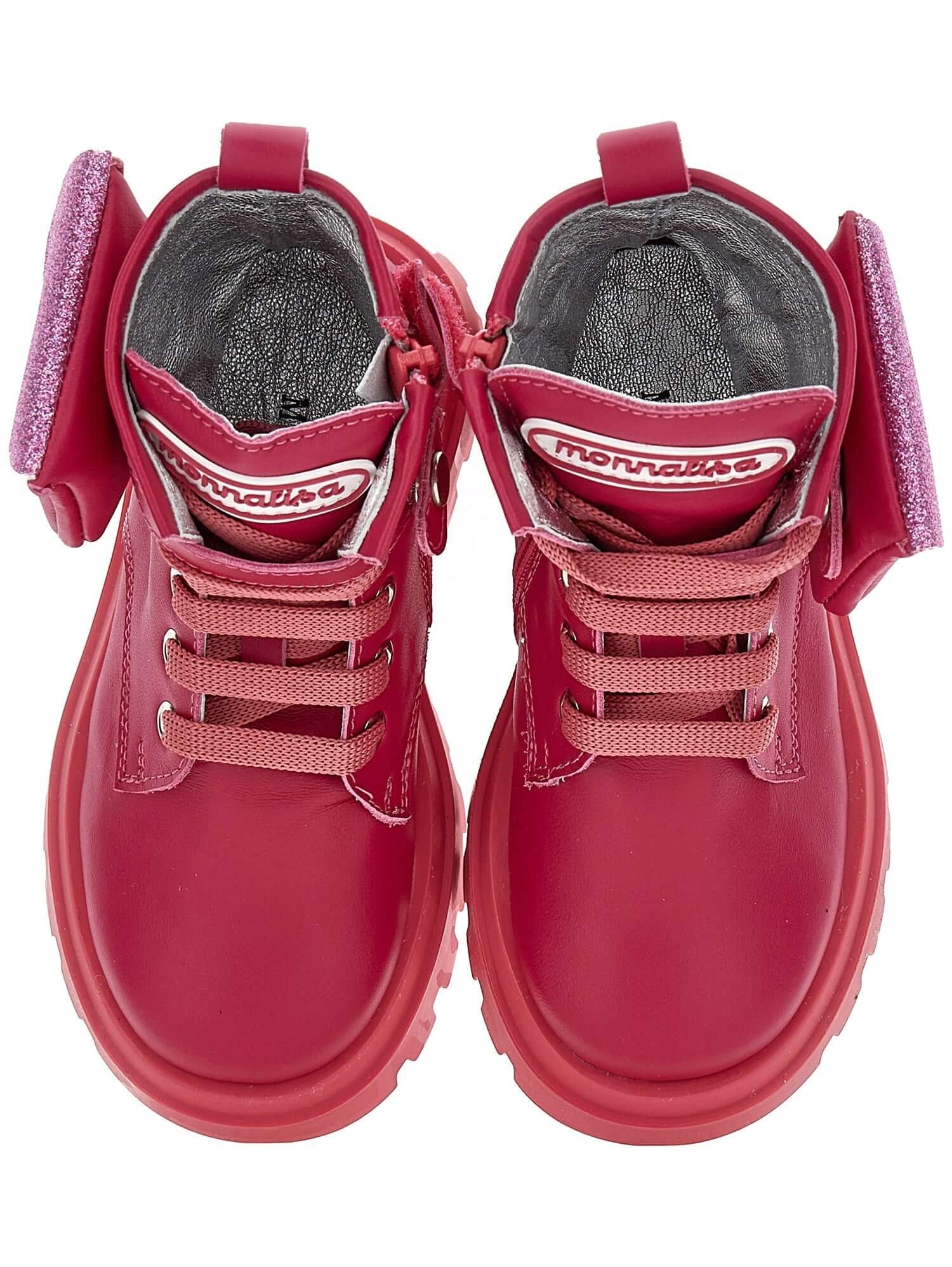 Monnalisa Girls Pink Pocket Leather boots Monnalisa Girls Pink Pocket Leather boots