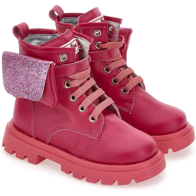 Monnalisa Girls Pink Pocket Leather boots Monnalisa Girls Pink Pocket Leather boots