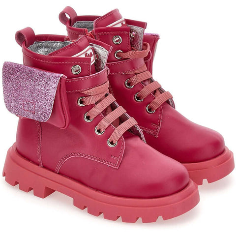 Monnalisa Girls Pink Pocket Leather boots Monnalisa Girls Pink Pocket Leather boots
