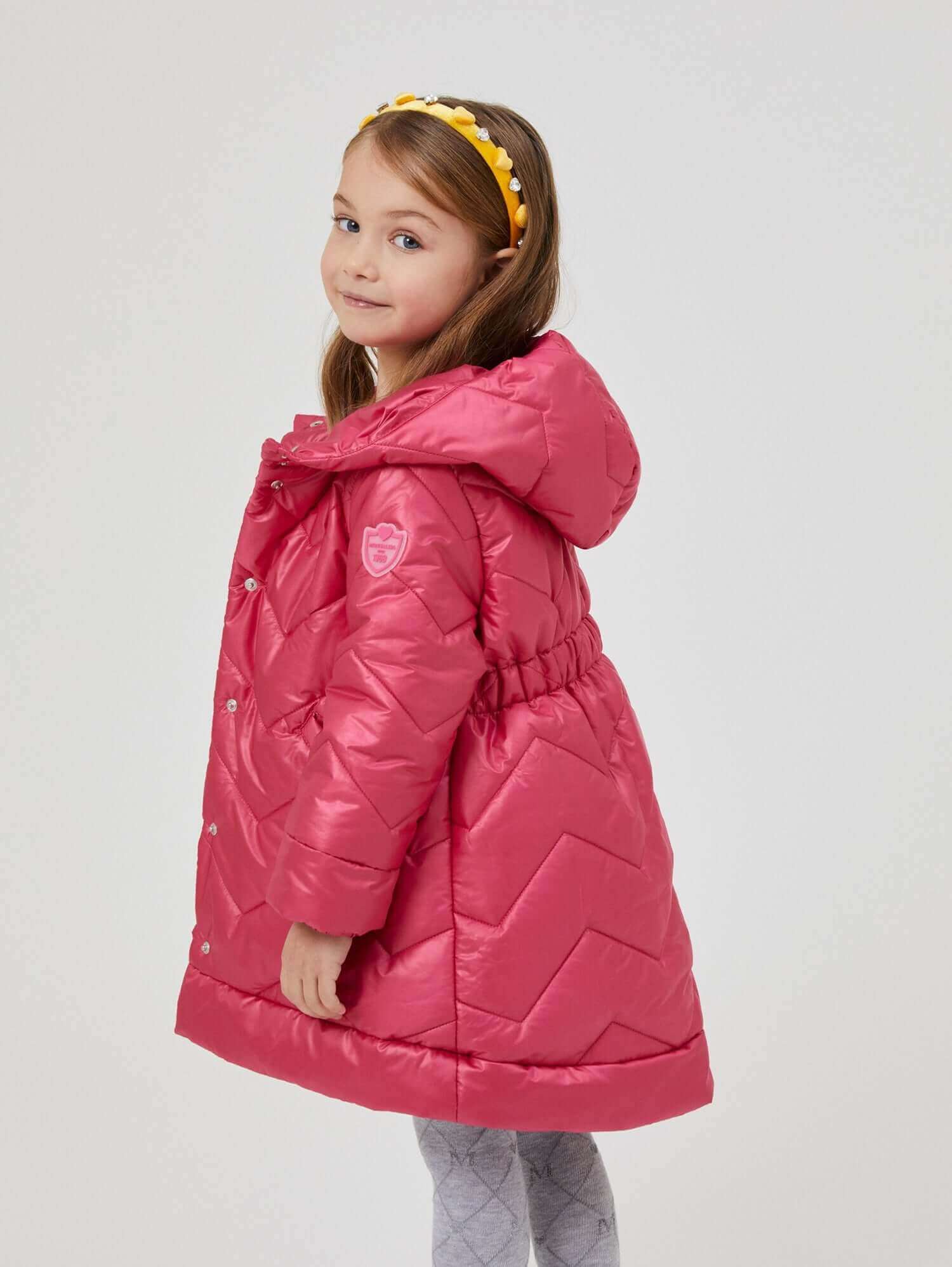 Monnalisa Girls Pink Quilted Jacket Monnalisa Girls Pink Quilted Jacket