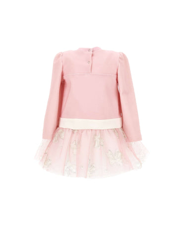 Monnalisa Girls Pink Tulle Dress Monnalisa Girls Pink Tulle Dress