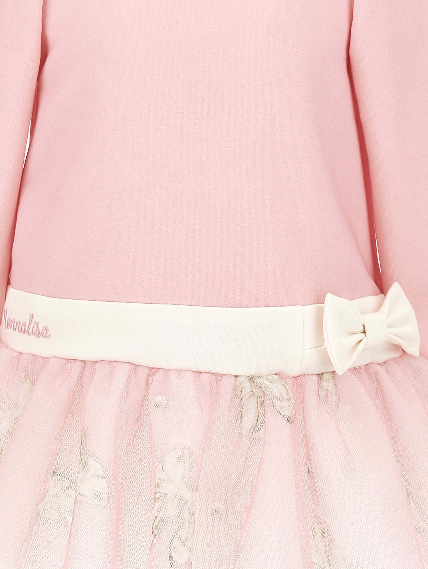 Monnalisa Girls Pink Tulle Dress Monnalisa Girls Pink Tulle Dress