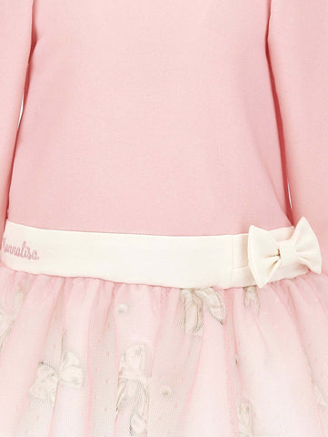 Monnalisa Girls Pink Tulle Dress Monnalisa Girls Pink Tulle Dress