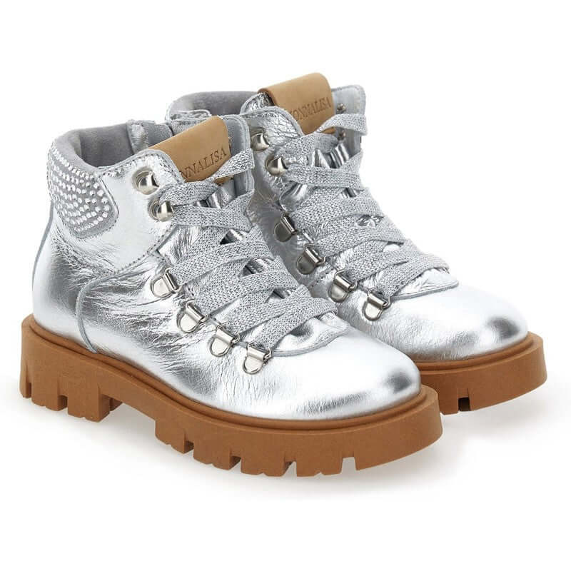 Monnalisa Girls Silver Boots Monnalisa Girls Silver Boots