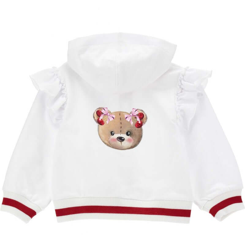 Monnalisa Girls Teddy Print Zip Up Hoodie Monnalisa Girls Teddy Print Zip Up Hoodie
