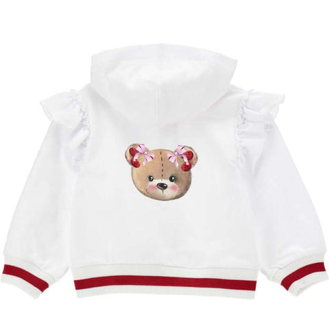 Monnalisa Girls Teddy Print Zip Up Hoodie Monnalisa Girls Teddy Print Zip Up Hoodie