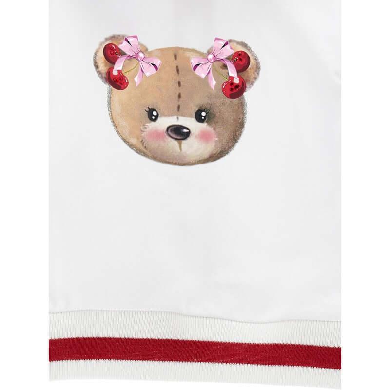 Monnalisa Girls Teddy Print Zip Up Hoodie Monnalisa Girls Teddy Print Zip Up Hoodie