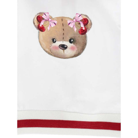 Monnalisa Girls Teddy Print Zip Up Hoodie Monnalisa Girls Teddy Print Zip Up Hoodie