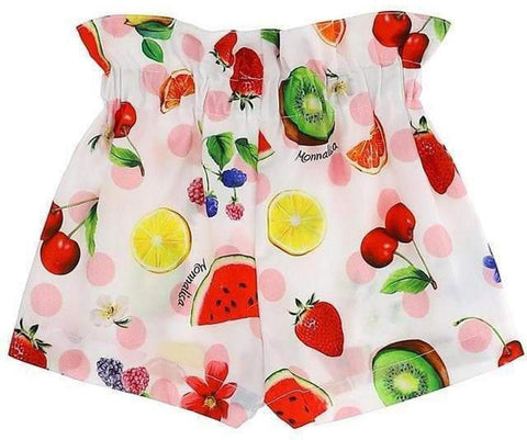 Monnalisa Girls White Cherry Shorts Monnalisa Girls White Cherry Shorts